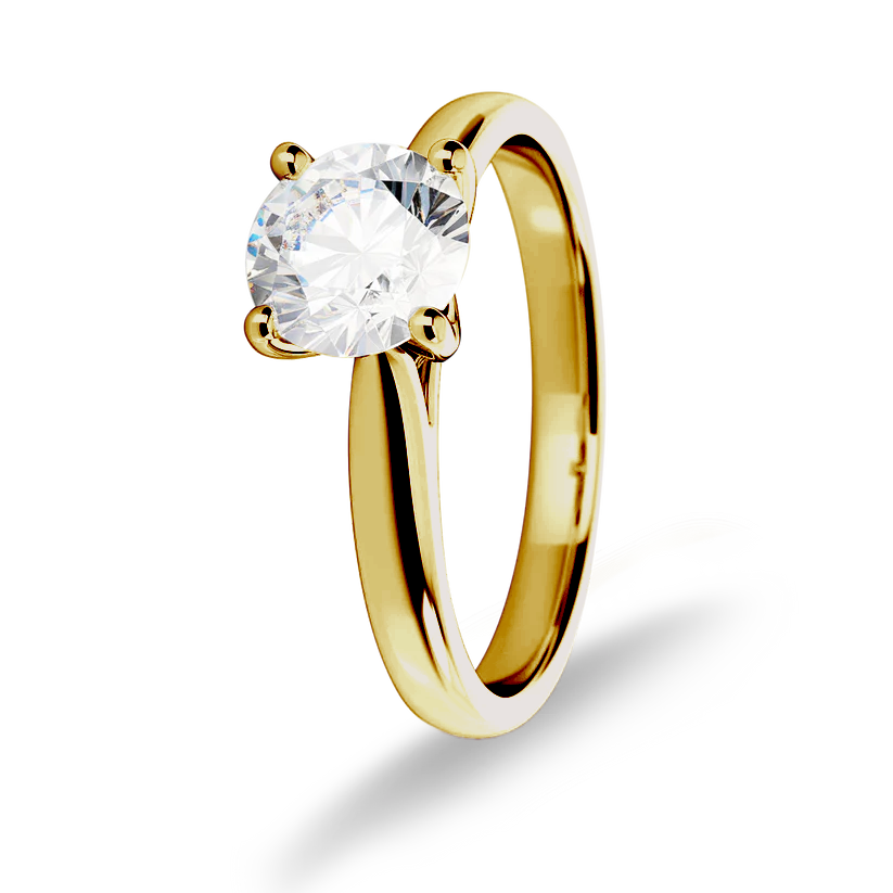 1.00ct Lab-Grown Diamond Solitaire Engagement Ring in 9ct Yellow Gold