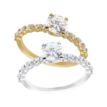 SALE: 1.05ct Natural Diamond Wedding with Eternity Band Ring in 18ct Gold