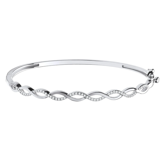 0.32ct Infinity Bracelet with Diamonds in 9ct White Gold