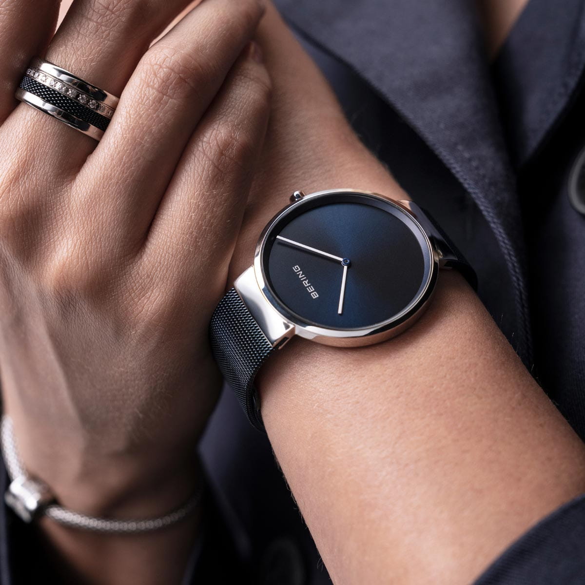 Bering Classic Watch: Polished Silver