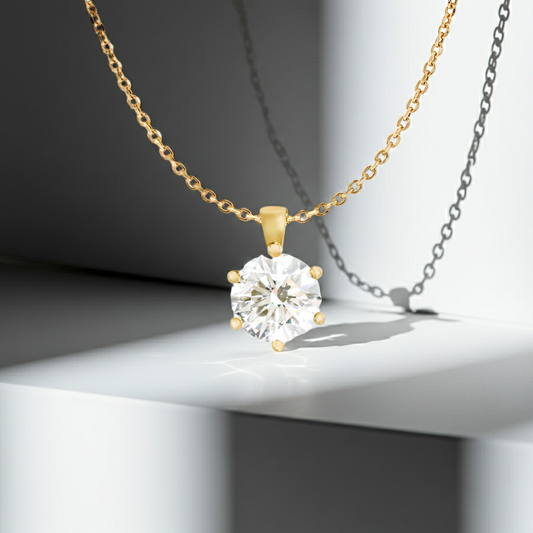2.02ct Lab-Grown Diamond Six Claw Solitaires Pendants in 9ct Yellow Gold