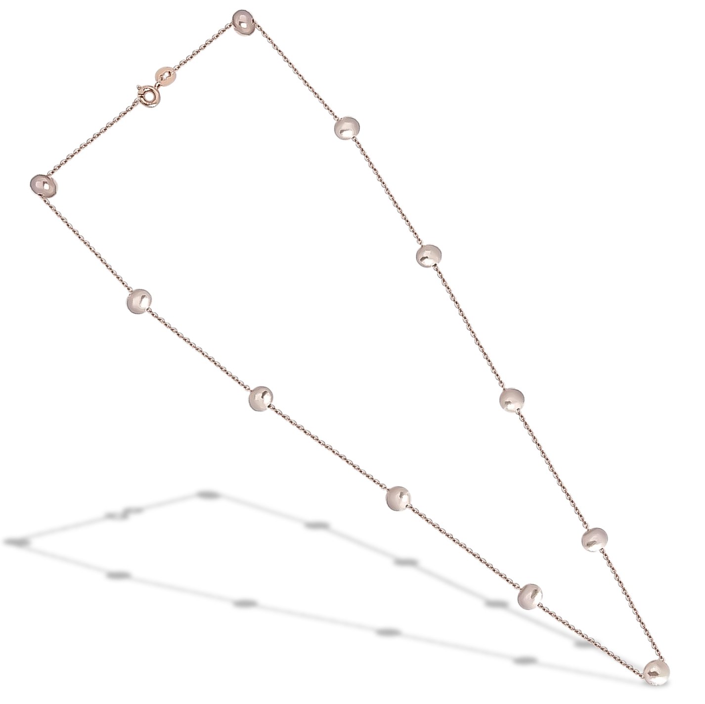 45cm Natural Freshwater Light Pearls Necklace on in 9ct Rose Gold