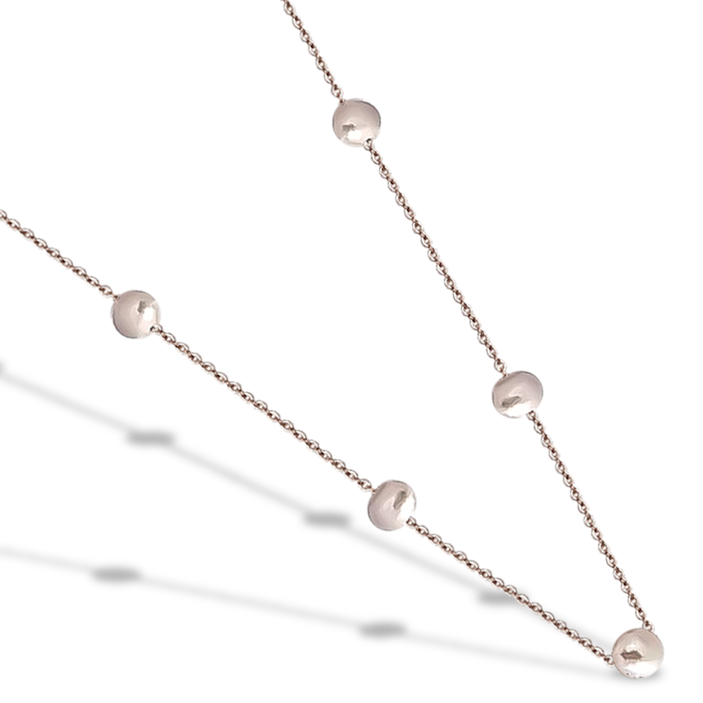 45cm Natural Freshwater Light Pearls Necklace on in 9ct Rose Gold