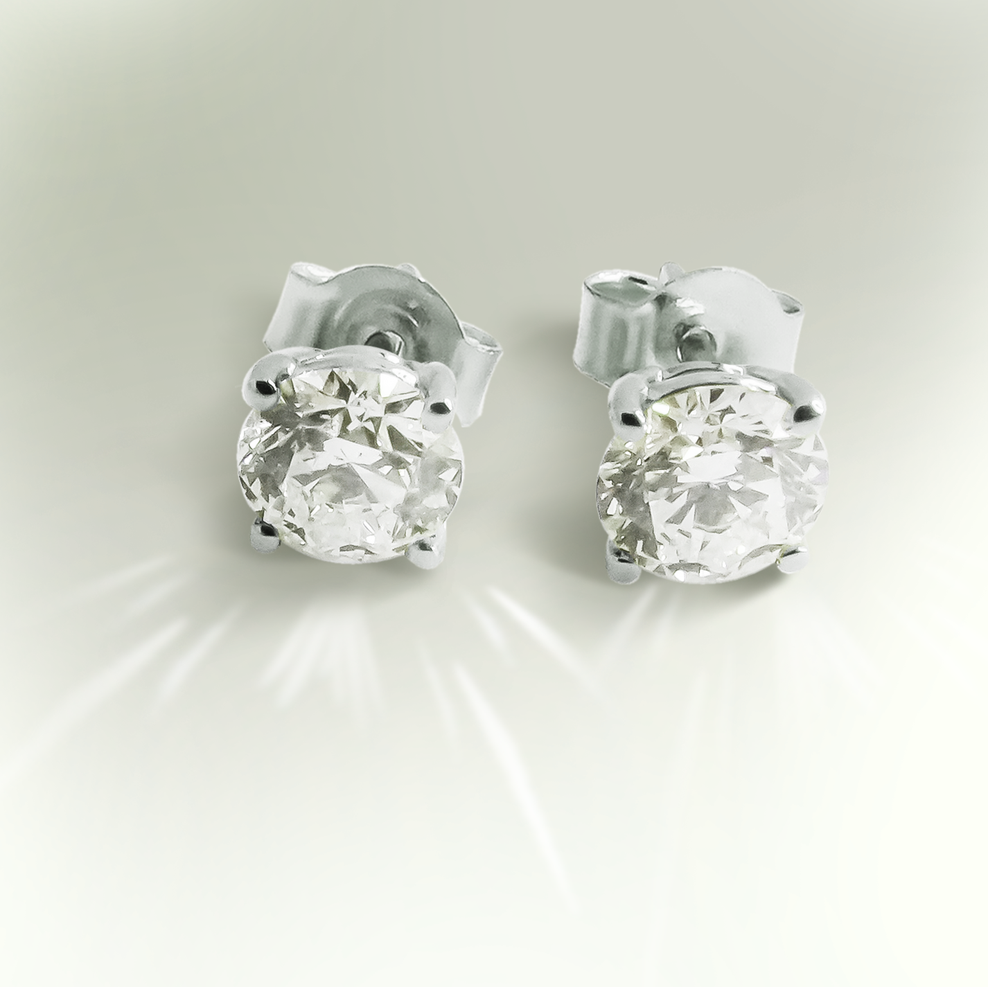 Lab-Grown Diamond Solitaire Studs in 9ct White Gold