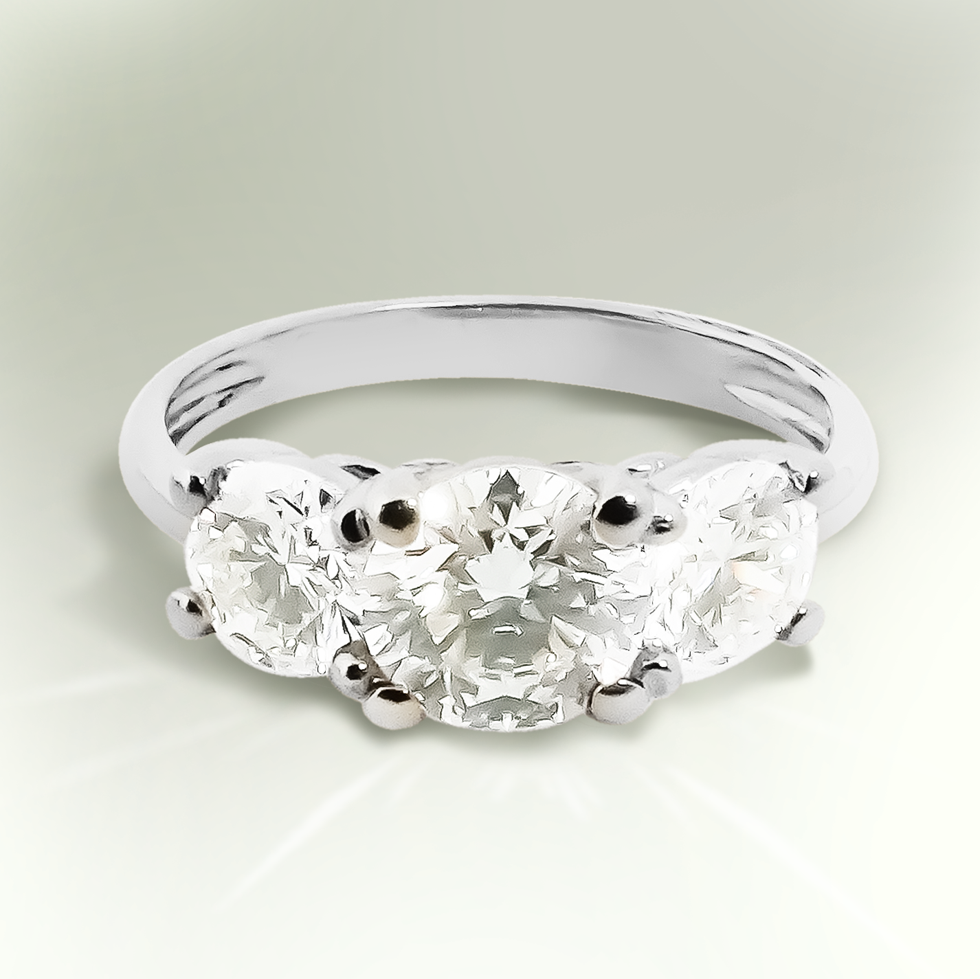 2.00ct Lab-Grown Diamond Trilogy Engagement Ring in 9ct White Gold