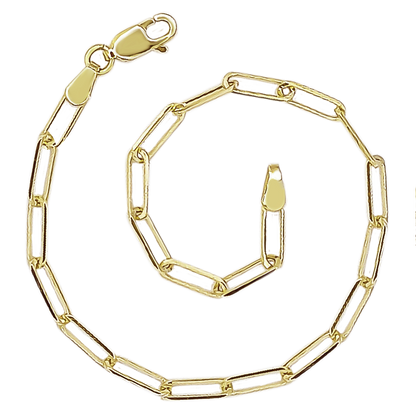 19cm Petite Paperclip Link Bracelet in 9ct Yellow Gold