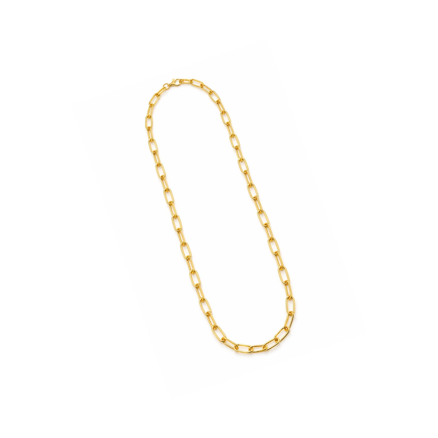 9ct Yellow Gold 45cm Paperclip Link Necklace with Rope Design
