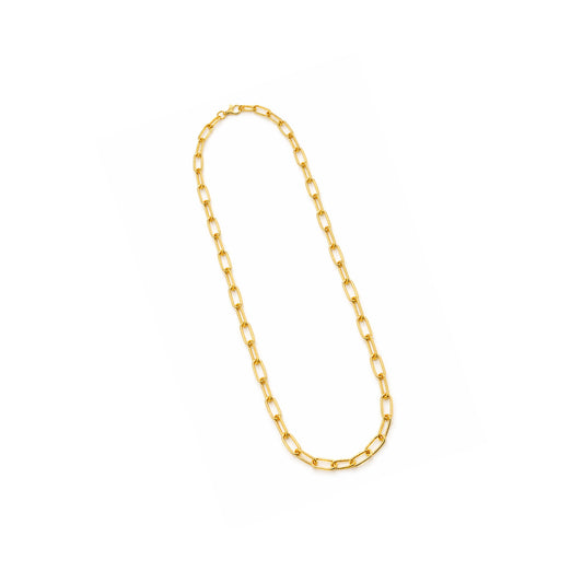 9ct Yellow Gold 45cm Paperclip Link Necklace with Rope Design