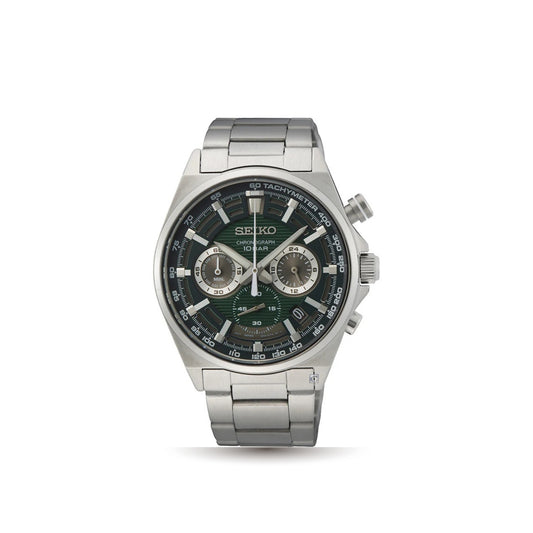 Seiko Gents Green Chronograph Watch - SSB405P1