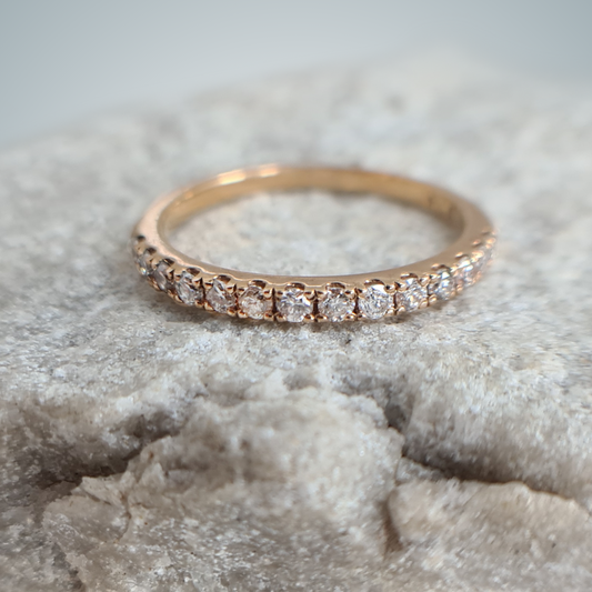 0.33ct Diamond Half Eternity Ring in 9ct Rose Gold