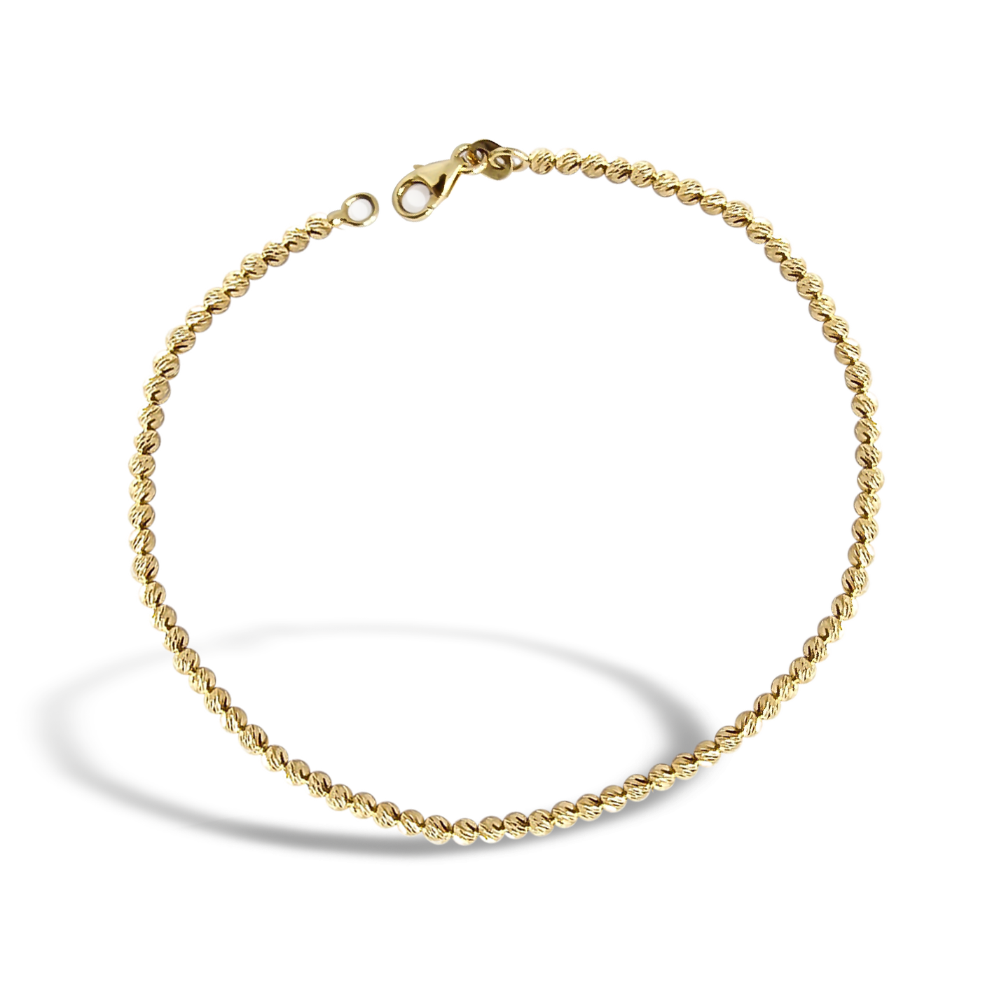 Faceted Ball Bangle Bracelet in 9ct White Gold