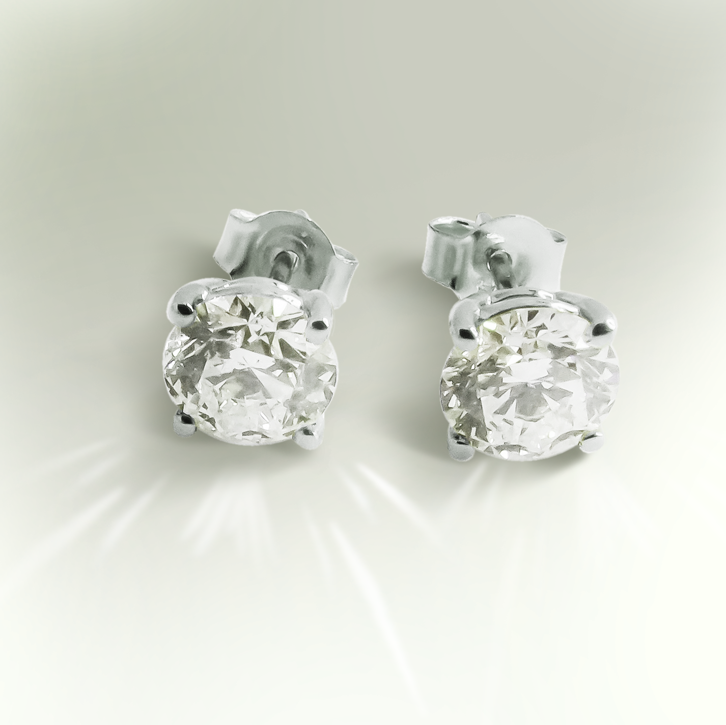 Lab-Grown Diamond Solitaire Studs in 9ct White Gold