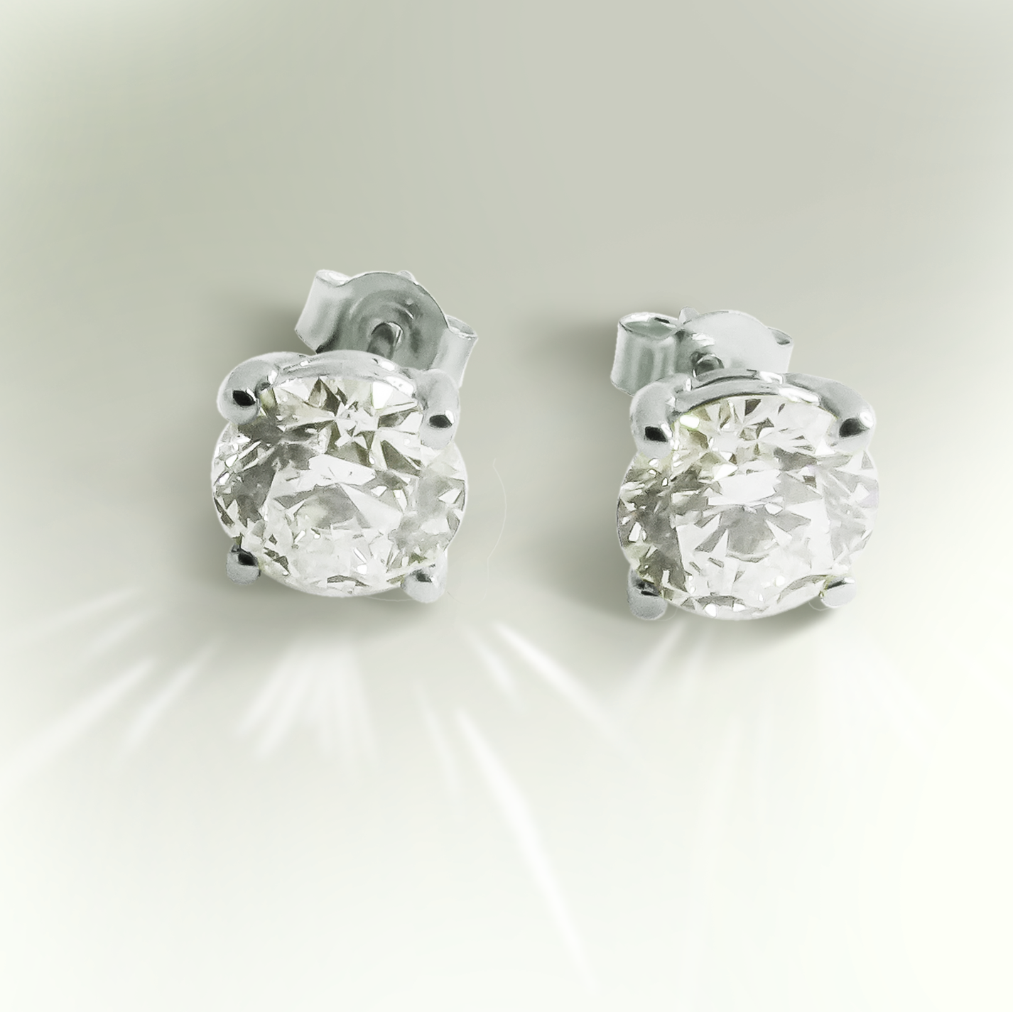 Lab-Grown Diamond Solitaire Studs in 9ct White Gold