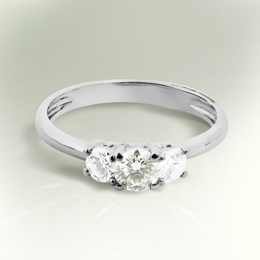 0.50ct Lab-Grown Diamond Trilogy Engagement Ring in 9ct White Gold