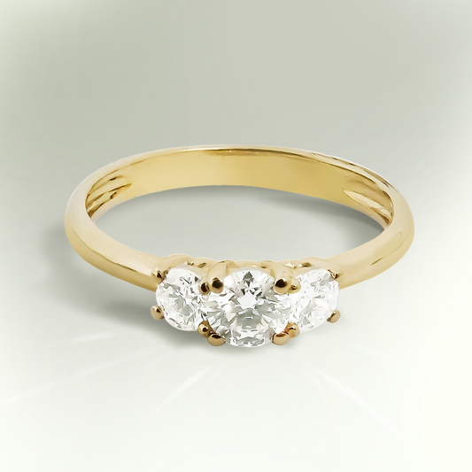 0.50ct Lab-Grown Diamond Trilogy Engagement Ring in 9ct Yellow Gold