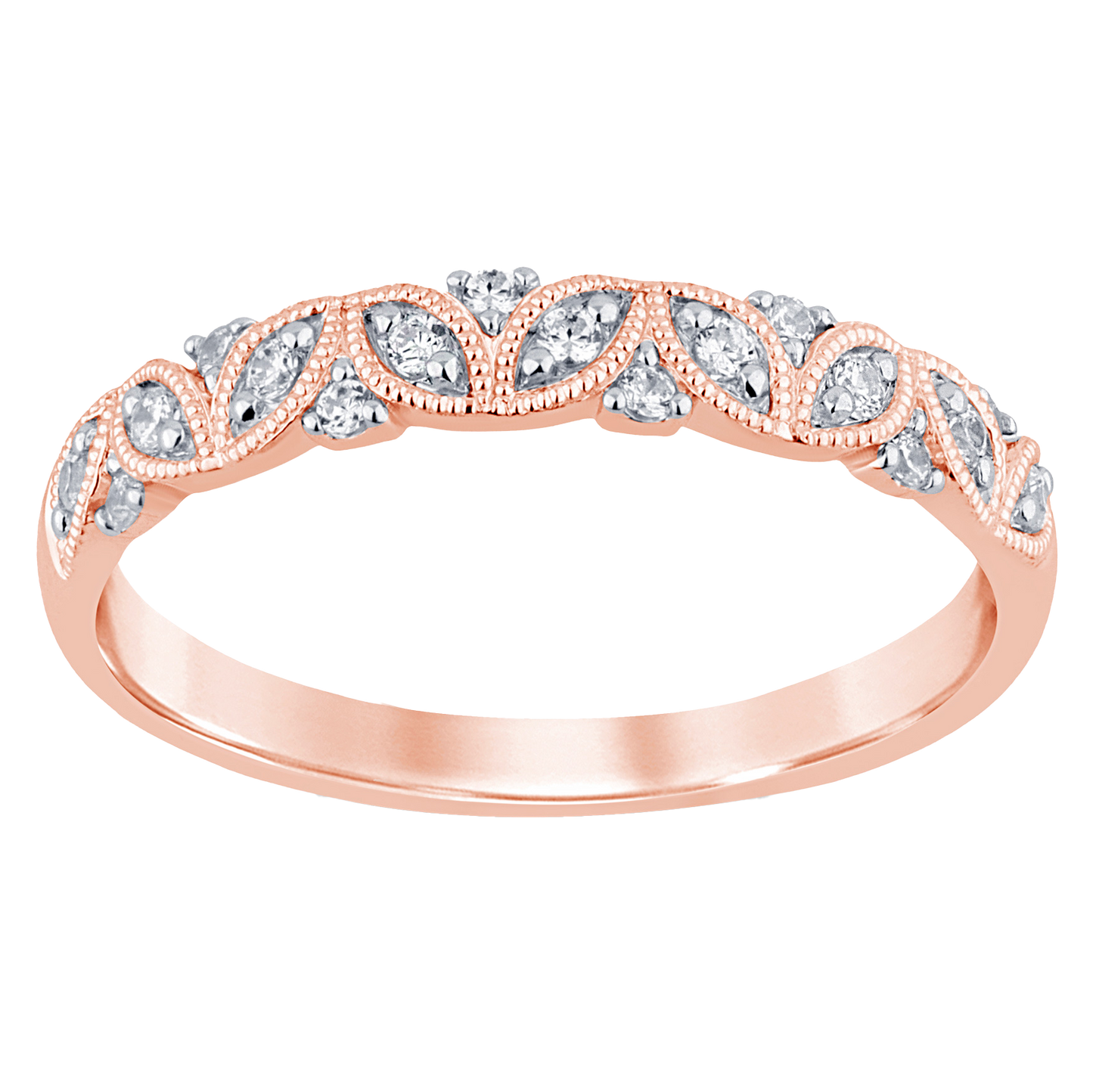 0.15ct Diamond Half Eternity Ring in 9ct Rose Gold