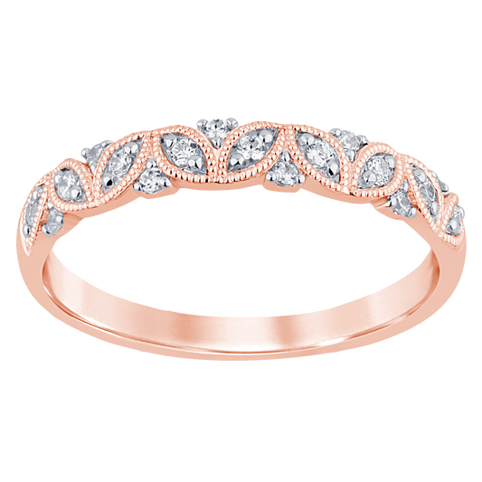 0.15ct Diamond Half Eternity Ring in 9ct Rose Gold