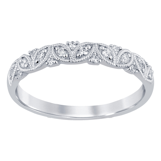 0.15ct Diamond Eternity Wedding Band Ring in 9ct White Gold