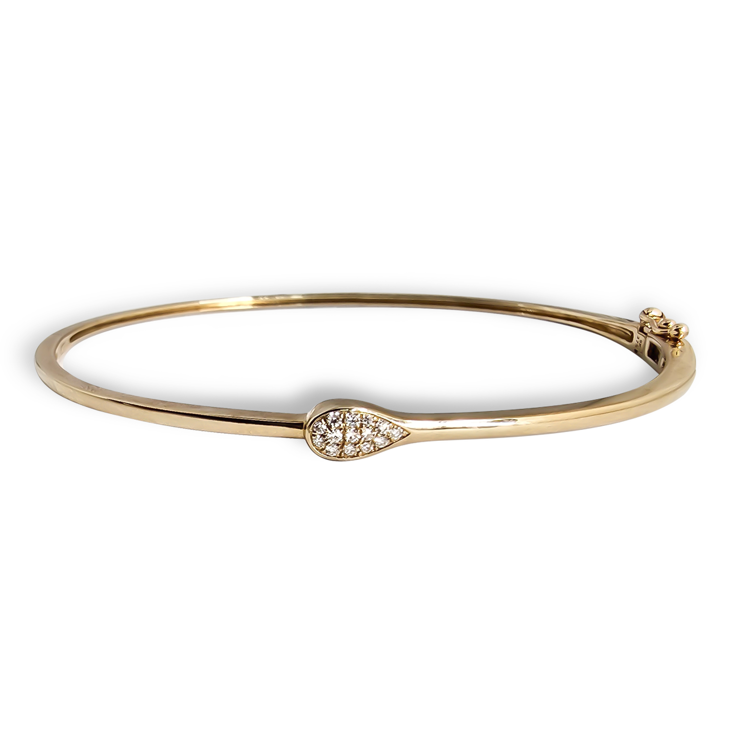 Diamond Tear Bangle Bracelet in 9ct Yellow Gold