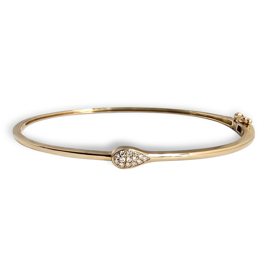 Diamond Tear Bangle Bracelet in 9ct Yellow Gold