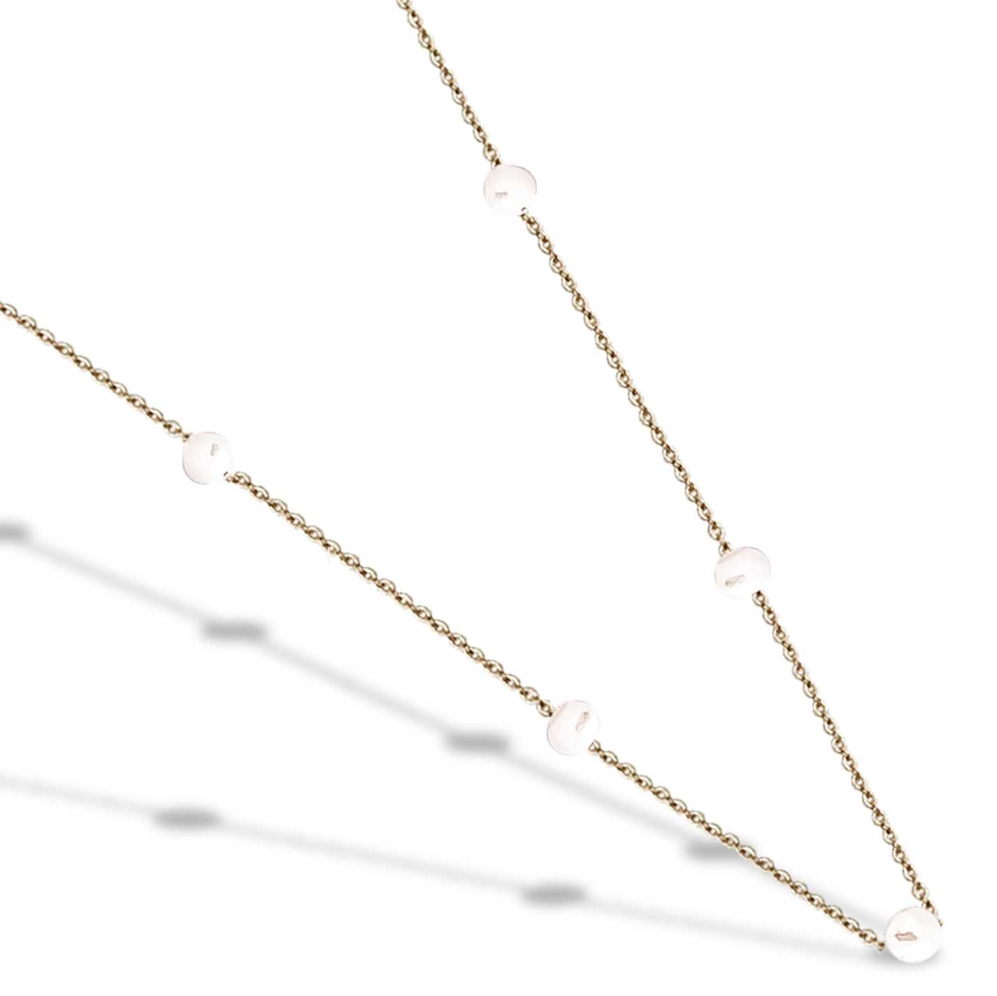 45cm Natural Freshwater Light Pearl Necklace in 9ct Yellow Gold