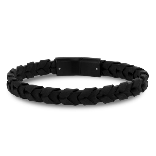 ARZ Steel Black Crossover Woven With Rubber Core Bracelet
