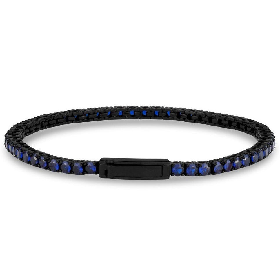 ARZ Steel Blue on Black Tennis Bracelet Bracelet