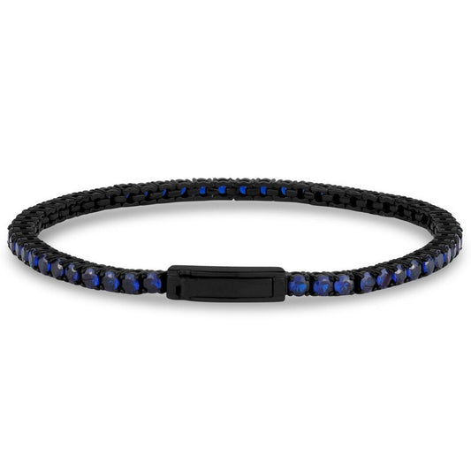 ARZ Steel Blue on Black Tennis Bracelet Bracelet