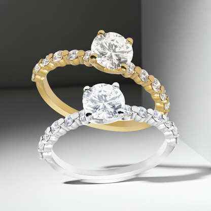 SALE: 1.05ct Natural Diamond Wedding with Eternity Band Ring in 18ct Gold