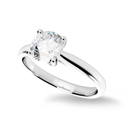 1.00ct Lab-Grown Diamond Solitaire Engagement Ring in 9ct White Gold