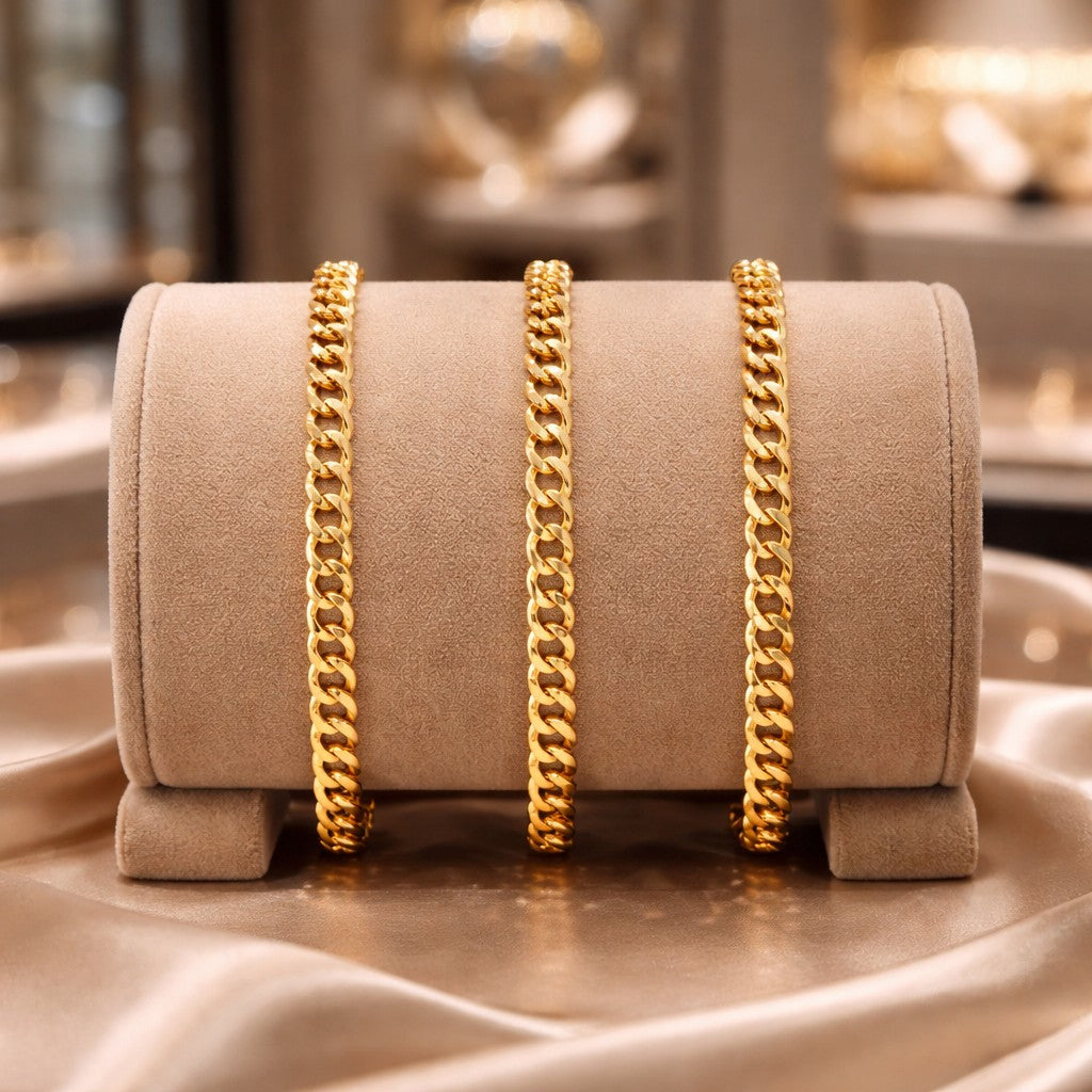 21cm Gentlemen's 9ct Yellow Gold Bracelet - BA1010