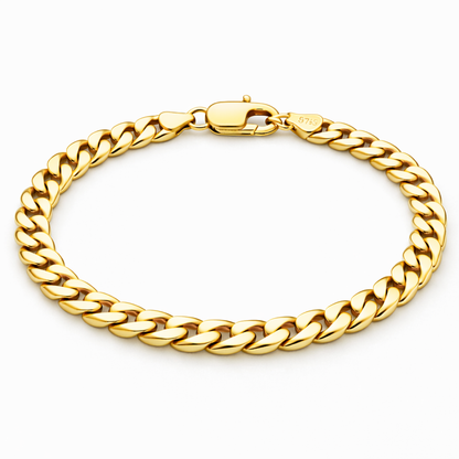 21cm Gentlemen's 9ct Yellow Gold Bracelet - BA1010