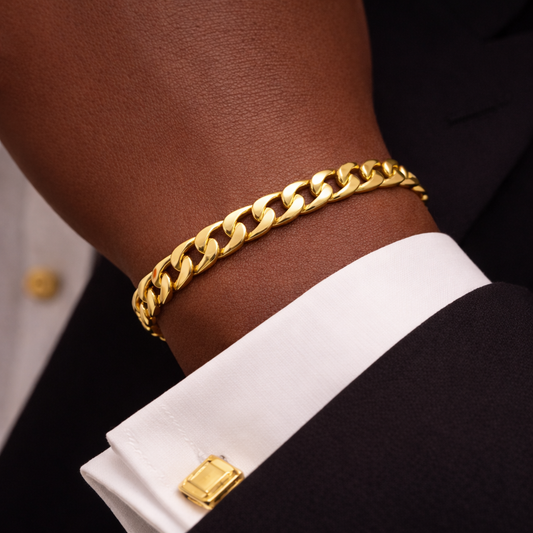 21cm Gentlemen's 9ct Yellow Gold Thick Curb Bracelet - BA1247