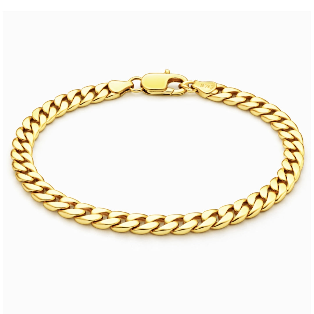 22cm Gentlemen's 9ct Yellow Gold Bracelet - BA592