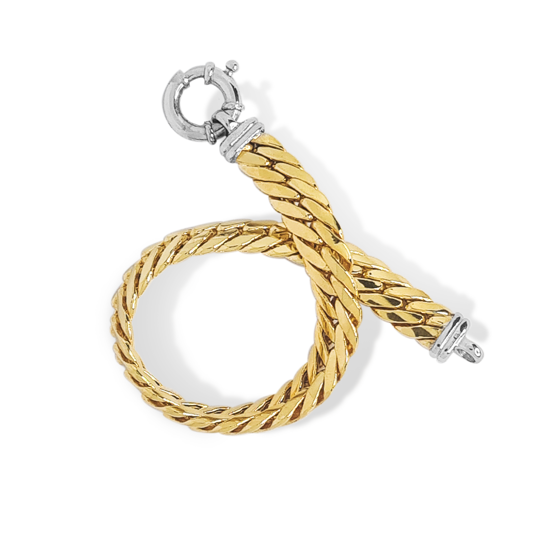 20cm Herringbone Link Polished Bracelet in 9ct Yellow Gold