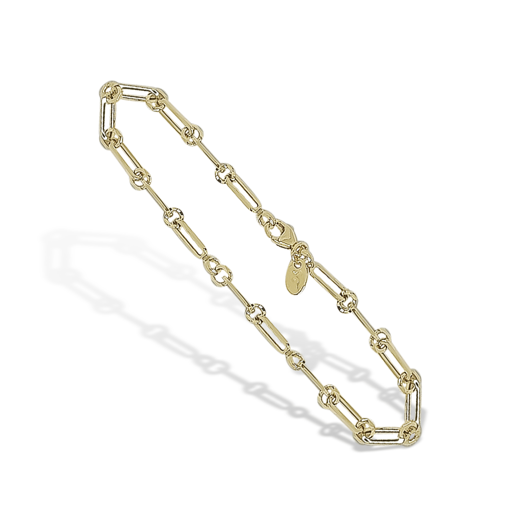 19.5cm Paper O Link Bracelet in 9ct Yellow Gold