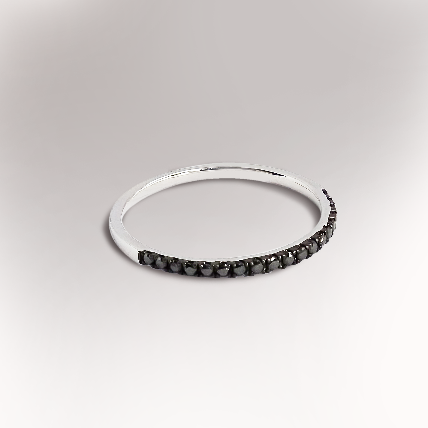 0.19ct Black Diamond Eternity Wedding Band in 9ct White Gold