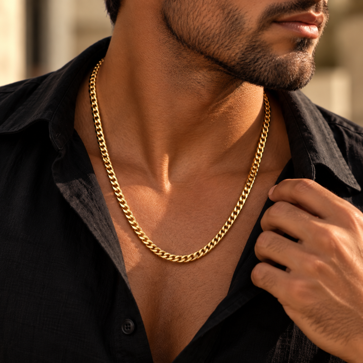 9ct Yellow Gold 60cm Large V-Curb Chain