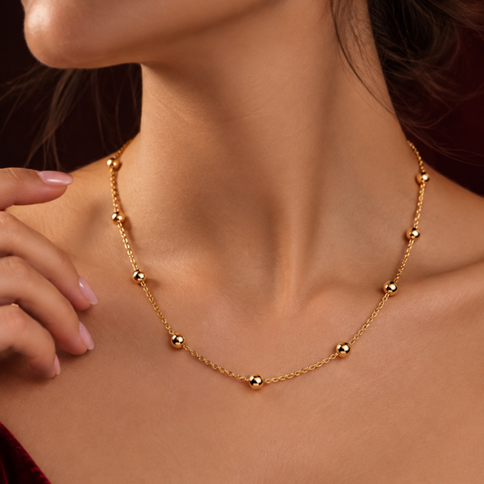 9ct Yellow Gold 45cm Ball Anchor Chain