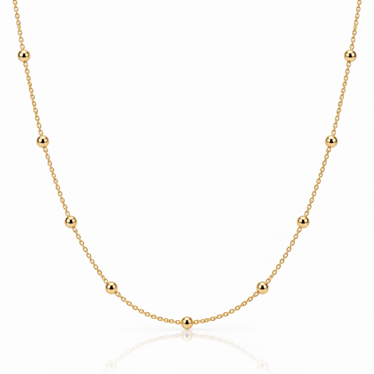 9ct Yellow Gold 45cm Ball Anchor Chain