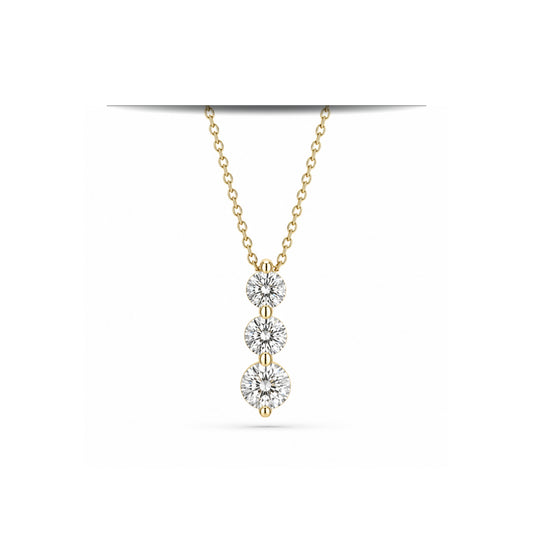 1.15ct Tube-Set Lab-Grown Diamond Pendant on Chain in 9ct Yellow Gold