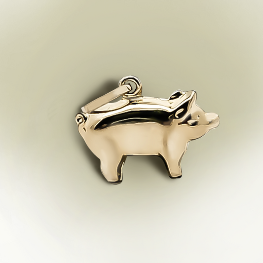 13mm Pig Bracelet Charm 9ct Yellow Gold