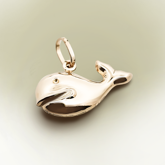 21mm Whale Bracelet Charm 9ct Yellow Gold