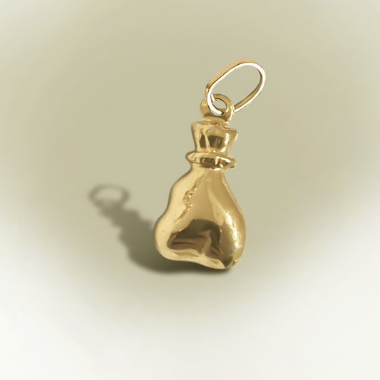 16mm Money Bag Bracelet Charm 9ct Yellow Gold