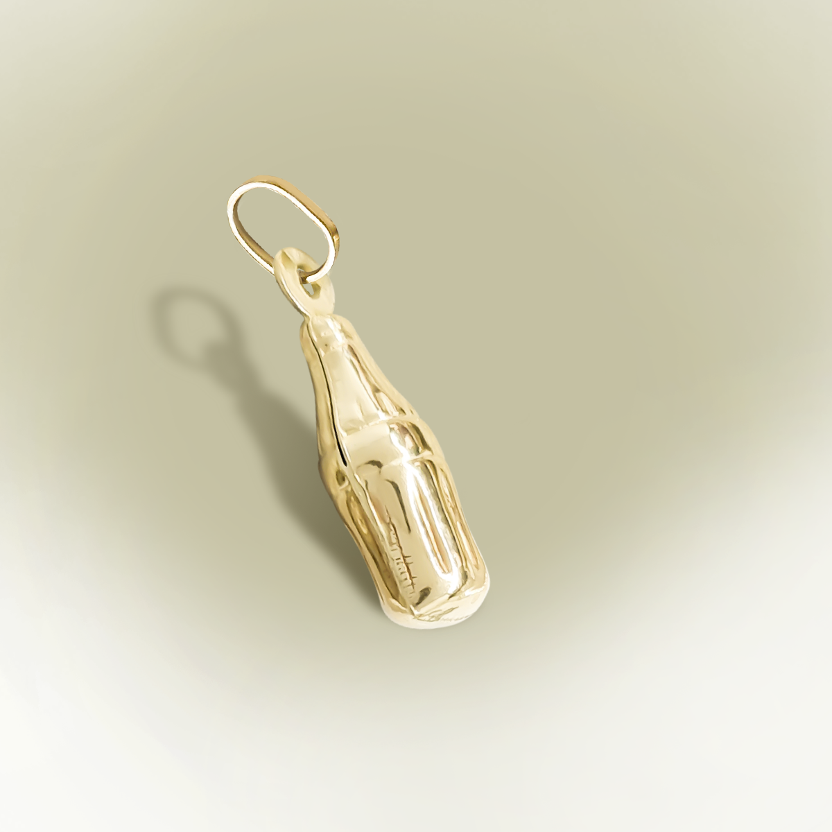 Glass Bottle Charm 9ct Yellow Gold