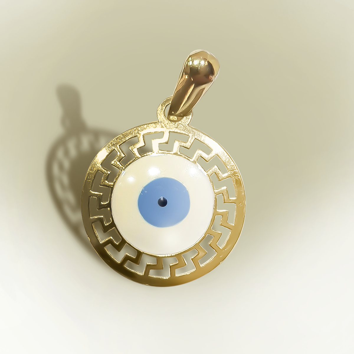 Shield of the Evil-Eye Charm 9ct Yellow Gold