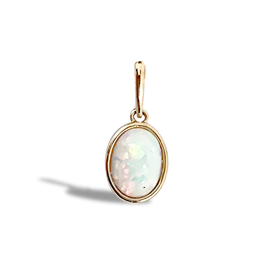 8mm Opal Pendant in 9ct Yellow Gold