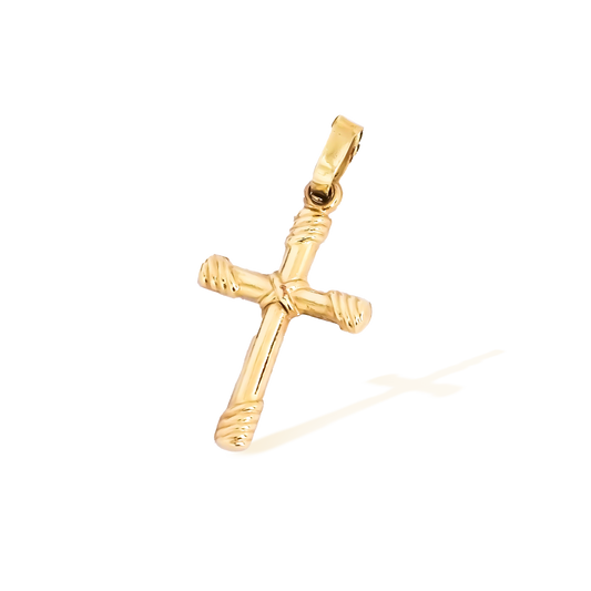 20mm Roped Cross Charm 9ct Yellow Gold