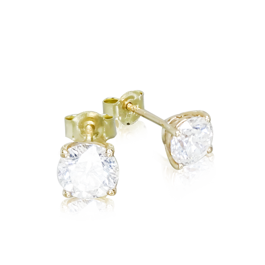 Lab-Grown Diamond Solitaire Studs in 18ct Yellow Gold