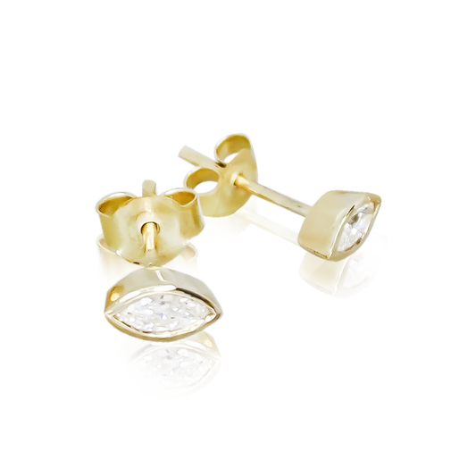 0.24ct Lab-Grown Marquise Diamond Solitaire Studs in 9ct Yellow Gold